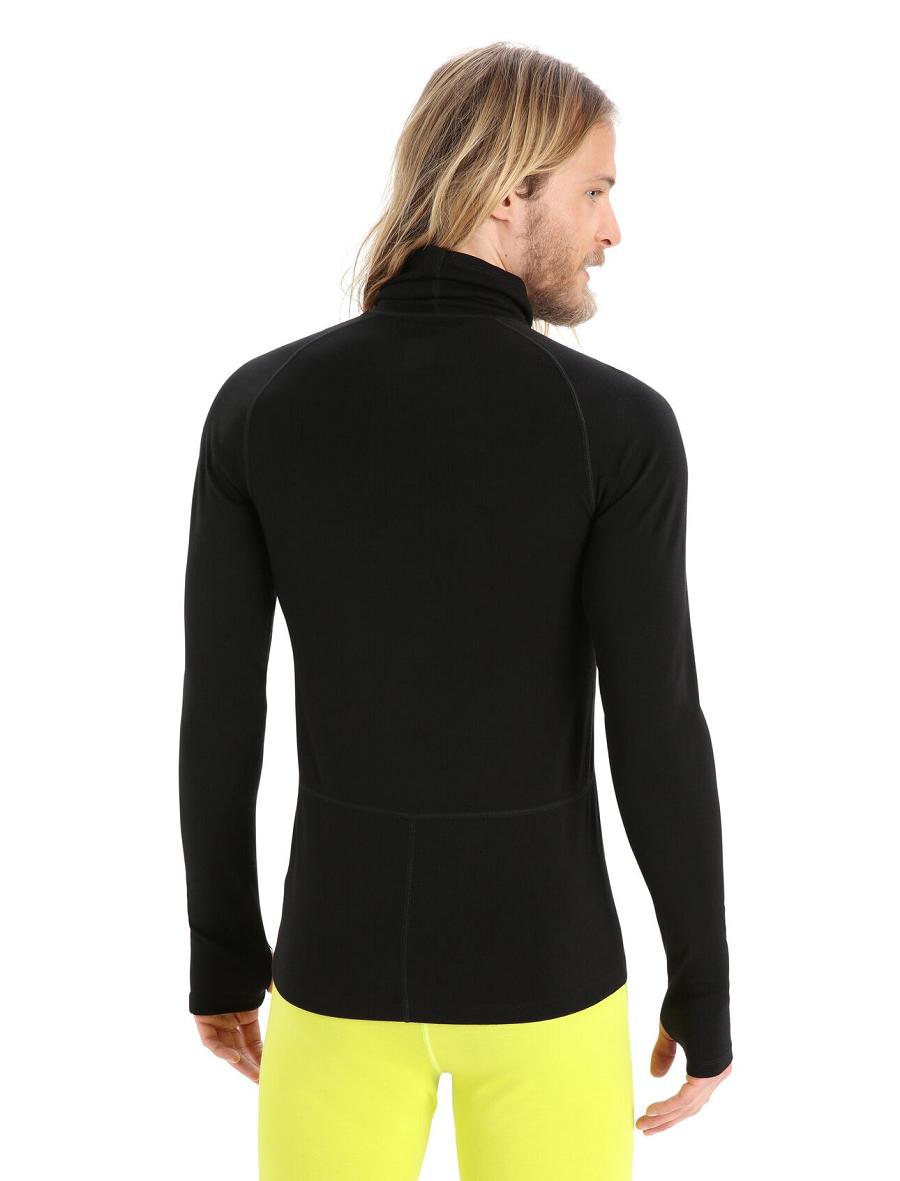 Base Layers Icebreaker MerinoFine™ Long Sleeve Roll Neck Męskie Czarne | PL 1603NWYB